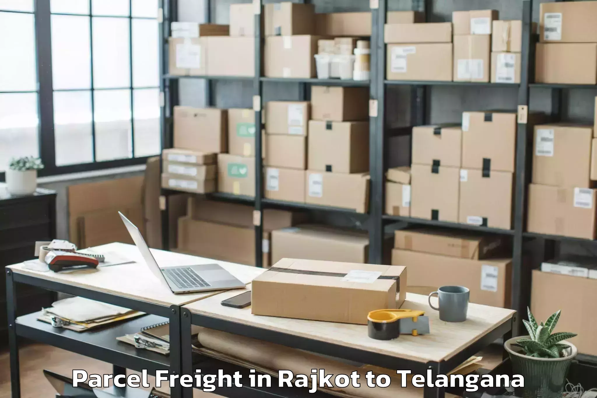 Easy Rajkot to Nalgonda Parcel Freight Booking